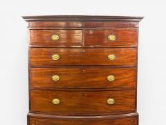 Georgian Bow Front Chest on Chest Mahogany Brass England 19th c  - 4634989