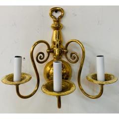 Georgian Brass Three Light Wall Sconce - 4035599