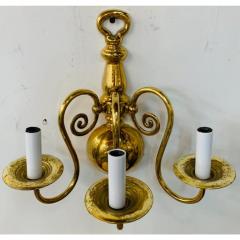 Georgian Brass Three Light Wall Sconce - 4035602