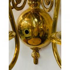 Georgian Brass Three Light Wall Sconce - 4035604