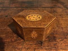 Georgian Burlwood Hexagonal Tea Caddy - 1661769