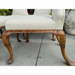 Georgian Burton Ching Burl Walnut Turtle Back Side Desk or Dining Chair - 3947105