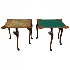 Georgian Card or Game Tables A Pair Tapestry Mahogany 18th Century - 4505362