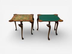 Georgian Card or Game Tables A Pair Tapestry Mahogany 18th Century - 4505364