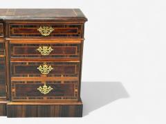 Georgian Circassian Walnut Burlwood Brass Sideboard USA 1980s - 4704532