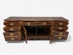 Georgian Circassian Walnut Burlwood Brass Sideboard USA 1980s - 4704533