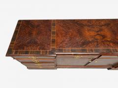 Georgian Circassian Walnut Burlwood Brass Sideboard USA 1980s - 4704534