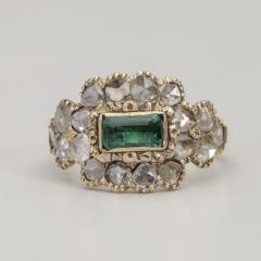 Georgian Emerald Diamond Ring - 3384916