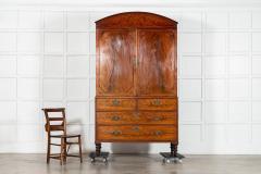 Georgian English Arched Mahogany Inlaid Linen Press - 4371601