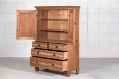 Georgian English Scrumbled Pine Linen Press Cupboard - 2689924