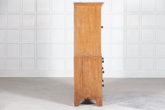 Georgian English Scrumbled Pine Linen Press Cupboard - 2689926