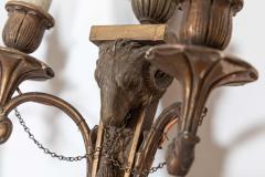 Georgian Giltwood Country House Rams Head Wall Sconces - 2201587