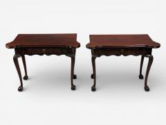 Georgian Irish Card Tables Mahogany Toolled Felt Ireland 1820s - 4505046