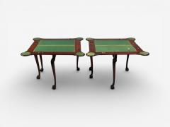 Georgian Irish Card Tables Mahogany Toolled Felt Ireland 1820s - 4505047