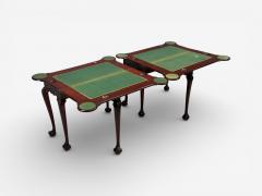 Georgian Irish Card Tables Mahogany Toolled Felt Ireland 1820s - 4505049
