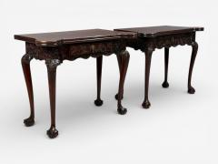 Georgian Irish Card Tables Mahogany Toolled Felt Ireland 1820s - 4505051