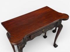 Georgian Irish Card Tables Mahogany Toolled Felt Ireland 1820s - 4505052