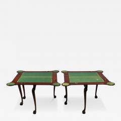 Georgian Irish Card Tables Mahogany Toolled Felt Ireland 1820s - 4505074