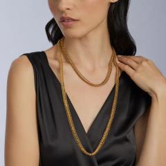 Georgian Long Chain 18K Gold Necklace - 3070411