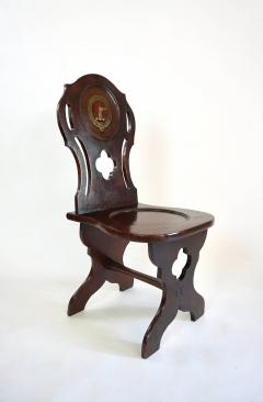 Georgian Mahogany Armorial Hall Chair of Sgabello Form - 2532993