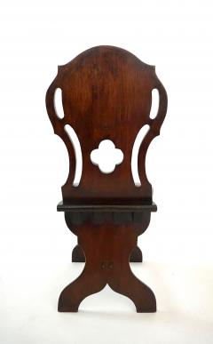 Georgian Mahogany Armorial Hall Chair of Sgabello Form - 2532998