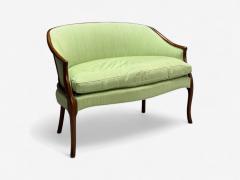Georgian Mahogany Fabric Settee USA 1990s - 4323452