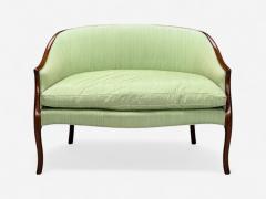 Georgian Mahogany Fabric Settee USA 1990s - 4323453
