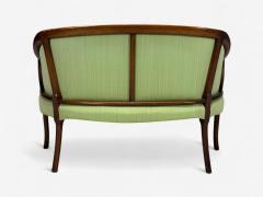 Georgian Mahogany Fabric Settee USA 1990s - 4323458