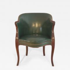 Georgian Mahogany Leather Tub Chair - 4434556