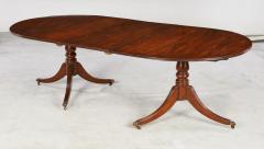 Georgian Mahogany Two Pedestal Oval End Dining Table - 3705284