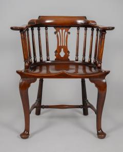 Georgian Mahogany Windsor Captains Armchair - 3678403