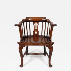 Georgian Mahogany Windsor Captains Armchair - 3680169