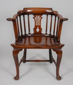 Georgian Mahogany Windsor Captains Armchair - 4609815