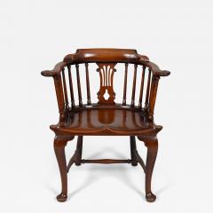 Georgian Mahogany Windsor Captains Armchair - 4609816