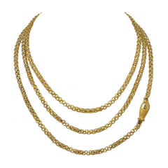 Georgian Muff Chain with Hand Clasp and Emerald - 45931