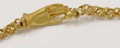 Georgian Muff Chain with Hand Clasp and Emerald - 45932
