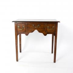 Georgian Oak Lowboy With Three Drawers Chamfered Legs English Circa 1750  - 2182620