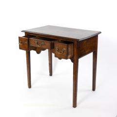 Georgian Oak Lowboy With Three Drawers Chamfered Legs English Circa 1750  - 2182621