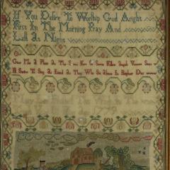 Georgian Sampler 1779 by Mary Lee Country Scene - 4259840