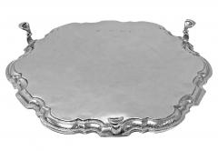 Georgian Silver Salver Tray London 1736 Gabriel Sleath - 3741887