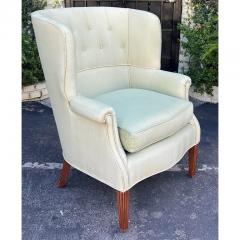 Georgian Style Light Green Wingback Chair - 3126191