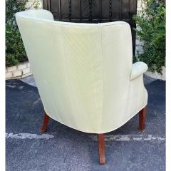 Georgian Style Light Green Wingback Chair - 3126206