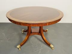 Georgian Style Mahogany Banded Center or Dining Table by William Tillman - 3363862