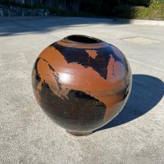 Gerald Hong Vintage California Studio Pottery Raku Vessel by Gerald Hong Dated 1981  - 2446331