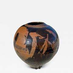 Gerald Hong Vintage California Studio Pottery Raku Vessel by Gerald Hong Dated 1981  - 2451245