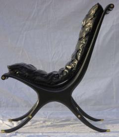 Gerald Jerome 1968 Ebony Caned Lounge Chair Gerald Jerome CA Design 10 - 572610