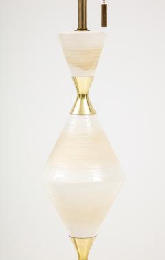 Gerald Thurston 1950s Gerald Thurston Hourglass Porcelain And Brass Table Lamps - 2741979