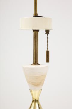 Gerald Thurston 1950s Gerald Thurston Hourglass Porcelain And Brass Table Lamps - 2741980