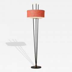 Gerald Thurston Early Floor Lamp in Black Lacquered Metal and Brass by Gerald Thurston 1950s - 4475705