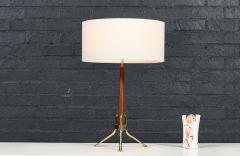 Gerald Thurston Gerald Thurston Sculpted Tripod Brass Walnut Table Lamp for Lightolier - 4654720